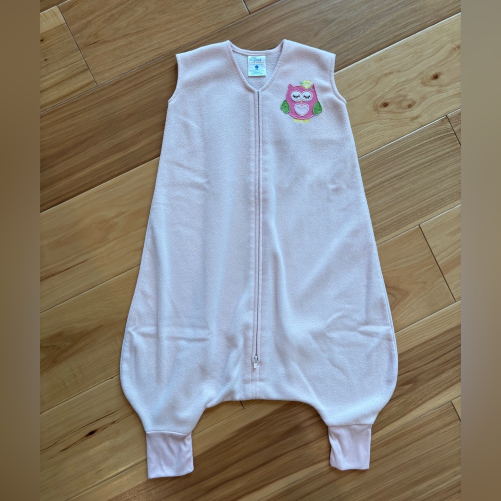 Halo Pink Sleeveless Baby Sleep Sack with Owl Design